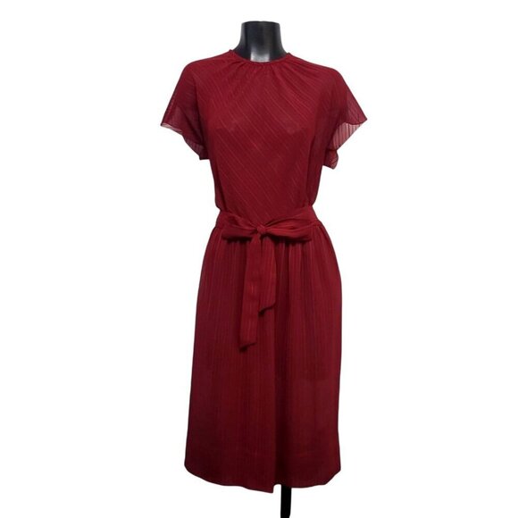 Vintage 1970s ROUTE ONE Midi Dress Pinstripe Semi-Sheer - Picture 14 of 14